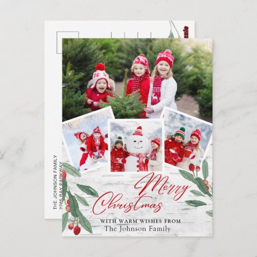 kerstfeestelijke feestelijke feestelijke feestdag briefkaart (Voorkant / Achterkant)