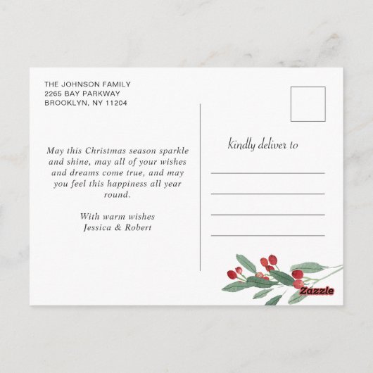 kerstfeestelijke feestelijke feestelijke feestdag briefkaart (Achterkant)