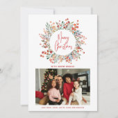 Kerstfeestelijke Floral Moderne Familie Foto (Voorkant)