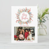 Kerstfeestelijke Floral Moderne Familie Foto (Staand voorkant)