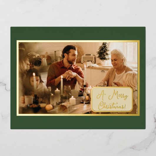 kerstfeestelijke foto folie feestdagen briefkaart (Voorkant)