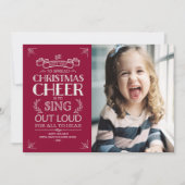 Kerstfeestelijke foto in Magenta Feestdagenkaart (Voorkant)