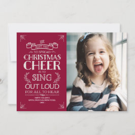 Kerstfeestelijke foto in Magenta Feestdagenkaart