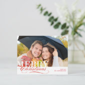 Kerstfeestelijke fotokaart feestdagenkaart (Staand voorkant)