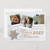 Kerstfeestelijke herinneringen rotsachtige sneeuwv feestdagenkaart (Voorkant / Achterkant)