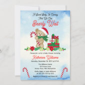 Kerstfeestelijke jongen Beer vroeg wachten Baby sh Kaart (Voorkant)