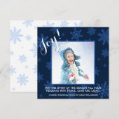 kerstfeestelijke Kaart met blauw Snowflakes (Voorkant / Achterkant)