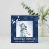 kerstfeestelijke Kaart met blauw Snowflakes (Staand voorkant)