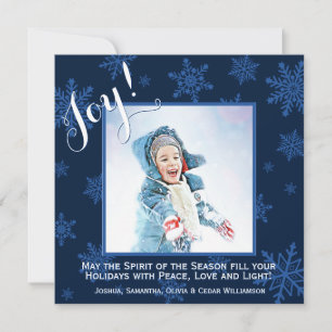 kerstfeestelijke Kaart met blauw Snowflakes