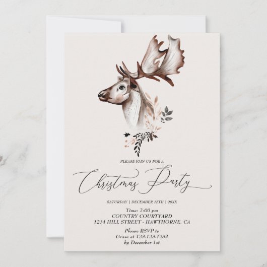 Kerstfeestelijke Kaart Winterdier (Voorkant)