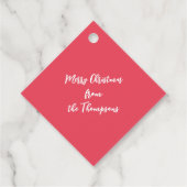 Kerstfeestelijke kaartrecht met springstaartjes bedankjes labels (Achterkant)