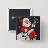 kerstfeestelijke kerstfeestelijke kerstknop vierkante button 5,1 cm (Voorkant /achterkant)