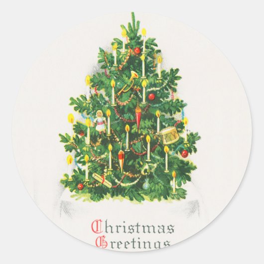 kerstfeestelijke kerstfeestjes ronde sticker (Voorkant)