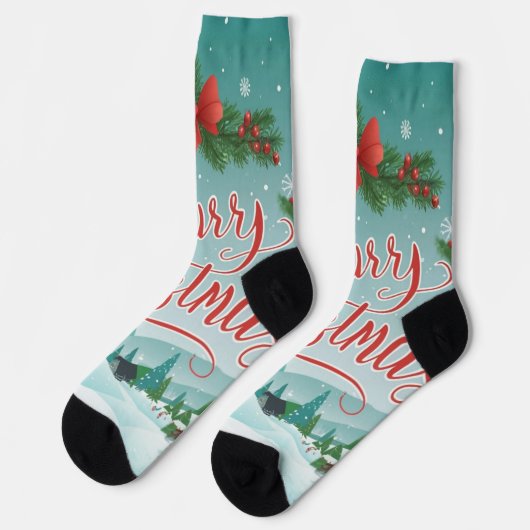 Kerstfeestelijke Kerstmis Viering Sokken (Links)
