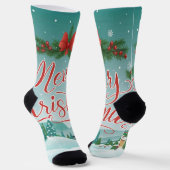 Kerstfeestelijke Kerstmis Viering Sokken (Gebogen)