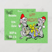 kerstfeestelijke kerstuitnodiging kaart (Voorkant / Achterkant)