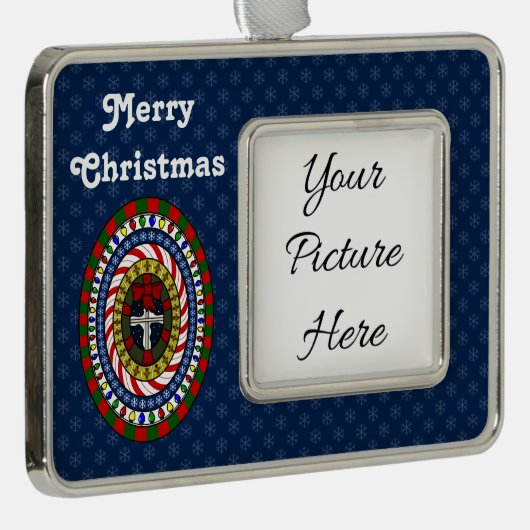 Kerstfeestelijke kerstversiering voor Lijst Verzilverd Omlijst Ornament (Rechts)