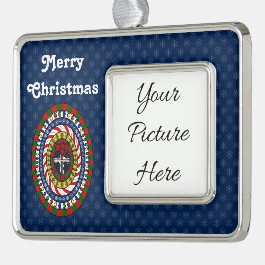 Kerstfeestelijke kerstversiering voor Lijst Verzilverd Omlijst Ornament (Links)