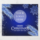 kerstfeestelijke Logo Elegant Sparkling Wijnetiket (Enkel label)