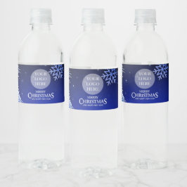 kerstfeestelijke Logo Elegant Waterfles Etiket