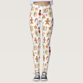 kerstfeestelijke Nutkraker Cookie Candycane Leggings (Voorkant)