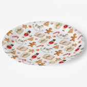 kerstfeestelijke Nutkraker Cookie Candycane Papieren Bordje (Gekanteld)