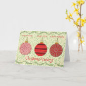  kerstfeestelijke Ornamenten Kaart (Gele Bloem)