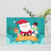 kerstfeestelijke prijsopgave met witte feestdag feestdagenkaart (Staand voorkant)