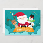 kerstfeestelijke prijsopgave met witte feestdag feestdagenkaart (Voorkant / Achterkant)