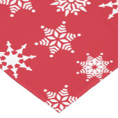 Kerstfeestelijke rode en witte sneeuwvlokken korte tafelloper (Hoek)
