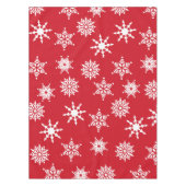 Kerstfeestelijke rode en witte sneeuwvlokken tafelkleed (Voorkant)