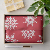 Kerstfeestelijke rode en witte sneeuwvlokken tissuepapier (Geschenk)