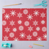 Kerstfeestelijke rode en witte sneeuwvlokken tissuepapier (Craft)