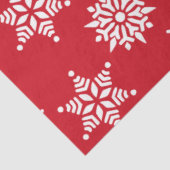 Kerstfeestelijke rode en witte sneeuwvlokken tissuepapier (Detail)
