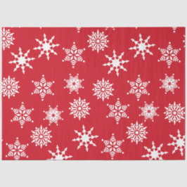 Kerstfeestelijke rode en witte sneeuwvlokken tissuepapier