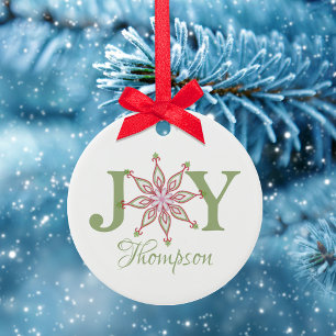 kerstfeestelijke rode groene triy-typografie keramisch ornament
