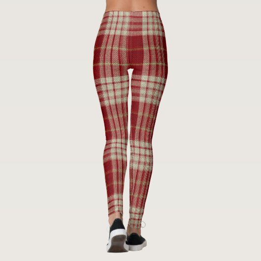 Kerstfeestelijke rode leggings (Achterkant)