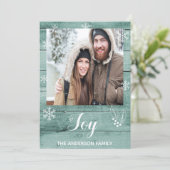 Kerstfeestelijke roestgroene fotokaart feestdagenkaart (Staand voorkant)