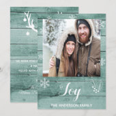 Kerstfeestelijke roestgroene fotokaart feestdagenkaart (Voorkant / Achterkant)