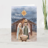 kerstfeestelijke ster Waterverf Feestdagen Kaart (Voorkant)