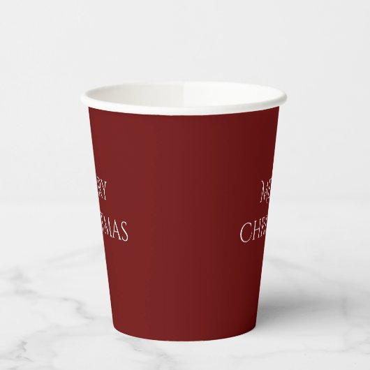 kerstfeestelijke typografie rood papieren bekers (Links)