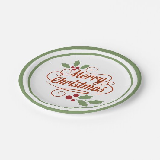 kerstfeestelijke typografie Word Art Papieren Bordje (Gekanteld)