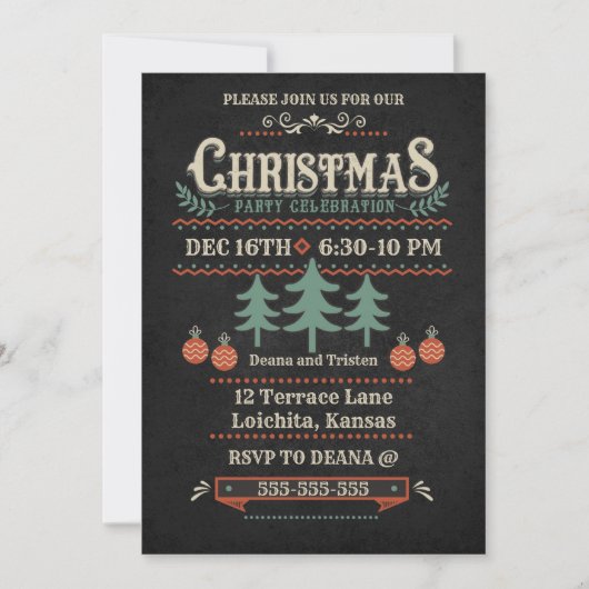  kerstfeestelijke uitnodiging (Voorkant)