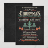 kerstfeestelijke uitnodiging (Voorkant / Achterkant)