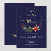 Kerstfeestelijke uitnodiging Drink eet Merry (Voorkant / Achterkant)