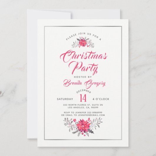 Kerstfeestelijke uitnodiging Moderne typografie (Voorkant)