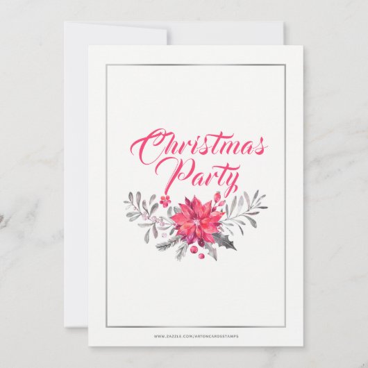 Kerstfeestelijke uitnodiging Moderne typografie (Achterkant)