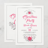 Kerstfeestelijke uitnodiging Moderne typografie (Voorkant / Achterkant)