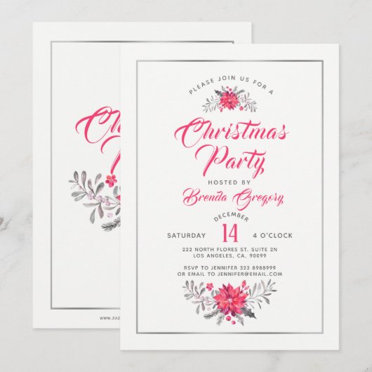 Kerstfeestelijke uitnodiging Moderne typografie (Voorkant / Achterkant)