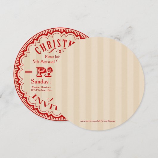 Kerstfeestelijke uitnodiging — Typografisch ontwer (Voorkant / Achterkant)